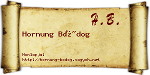 Hornung Bódog névjegykártya